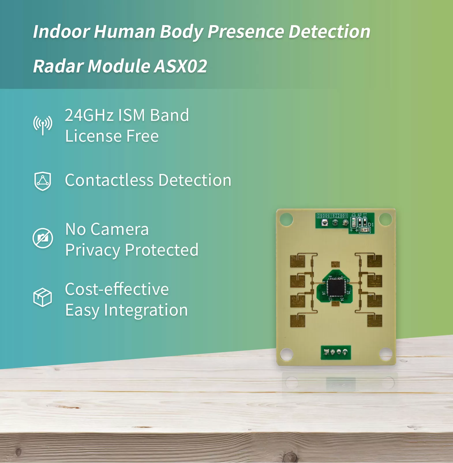 Indoor Human Body Presence Detection Radar Module ASX02 - Radar Module - 1