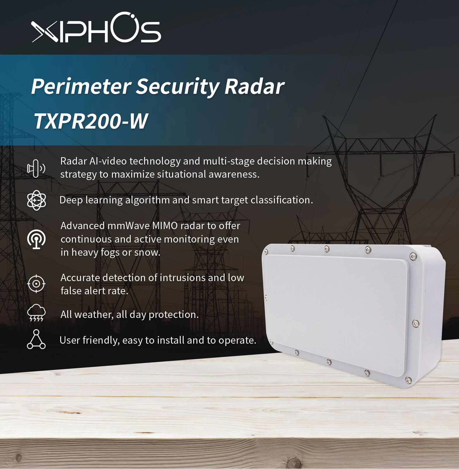 Perimeter Security Radar TXPR200-W - Perimeter Security - 1