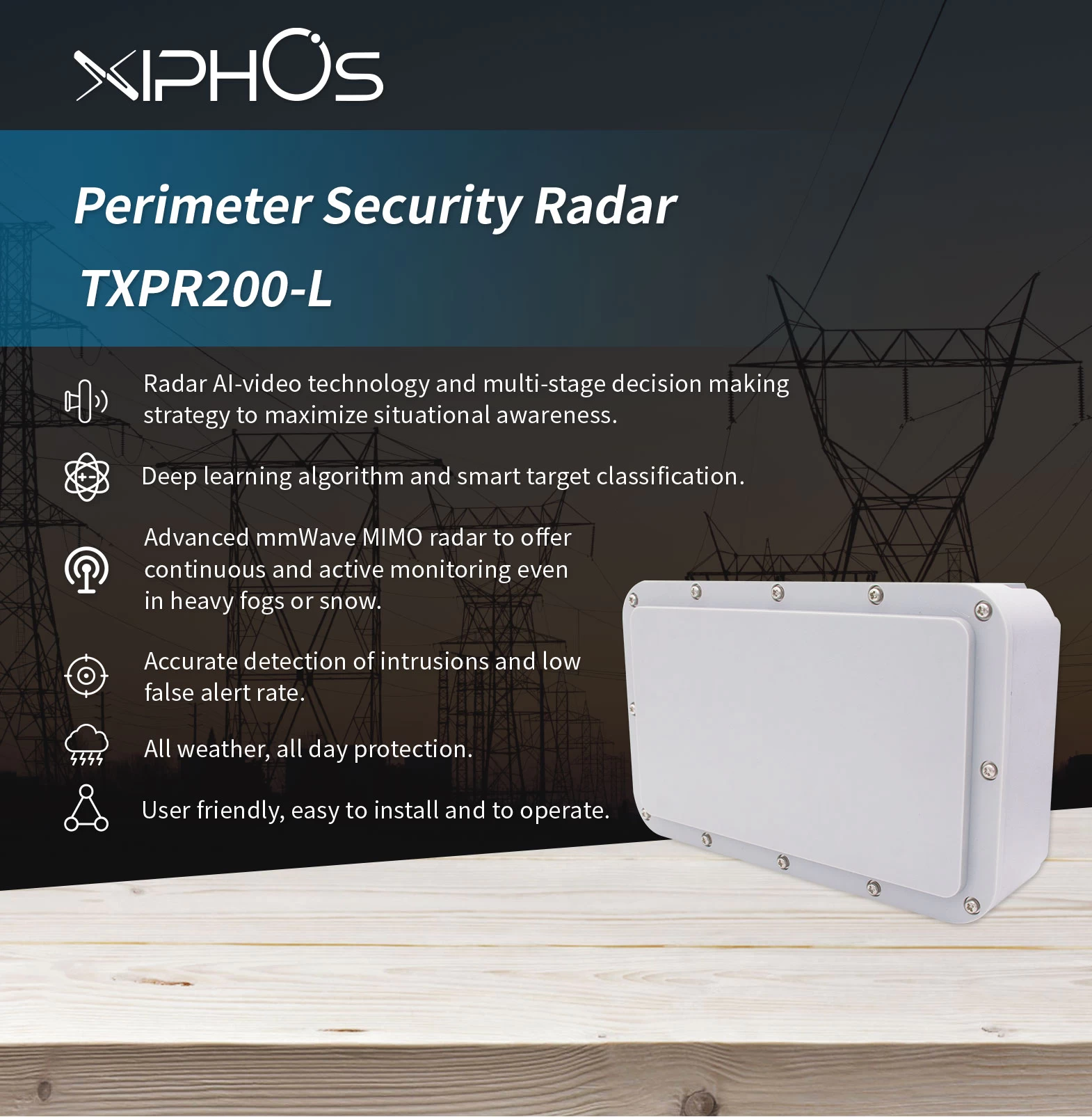 Perimeter Security Radar TXPR200-L - Perimeter Security - 1