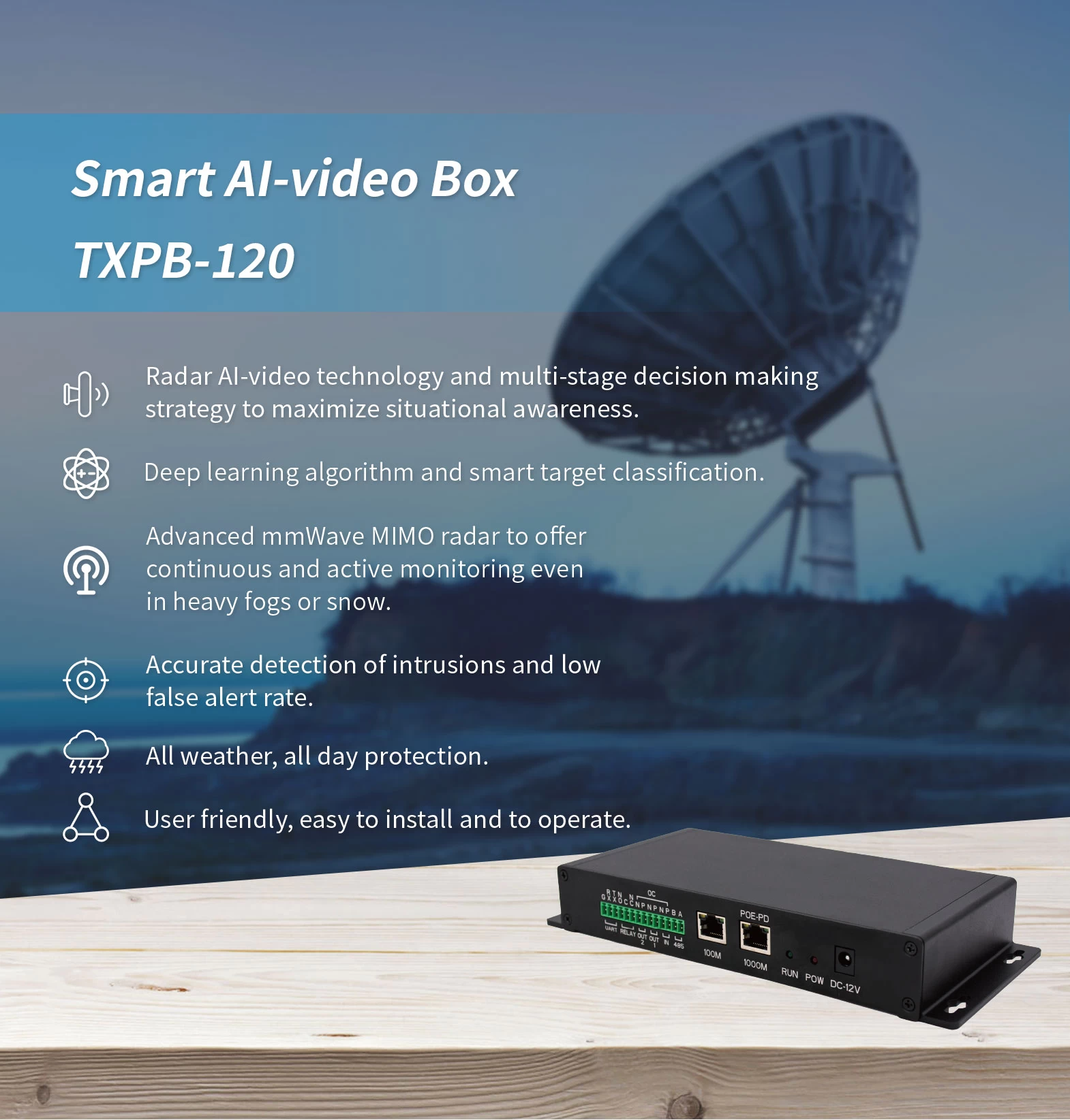 Smart AI-video Box TXPB-120 - Perimeter Security - 1