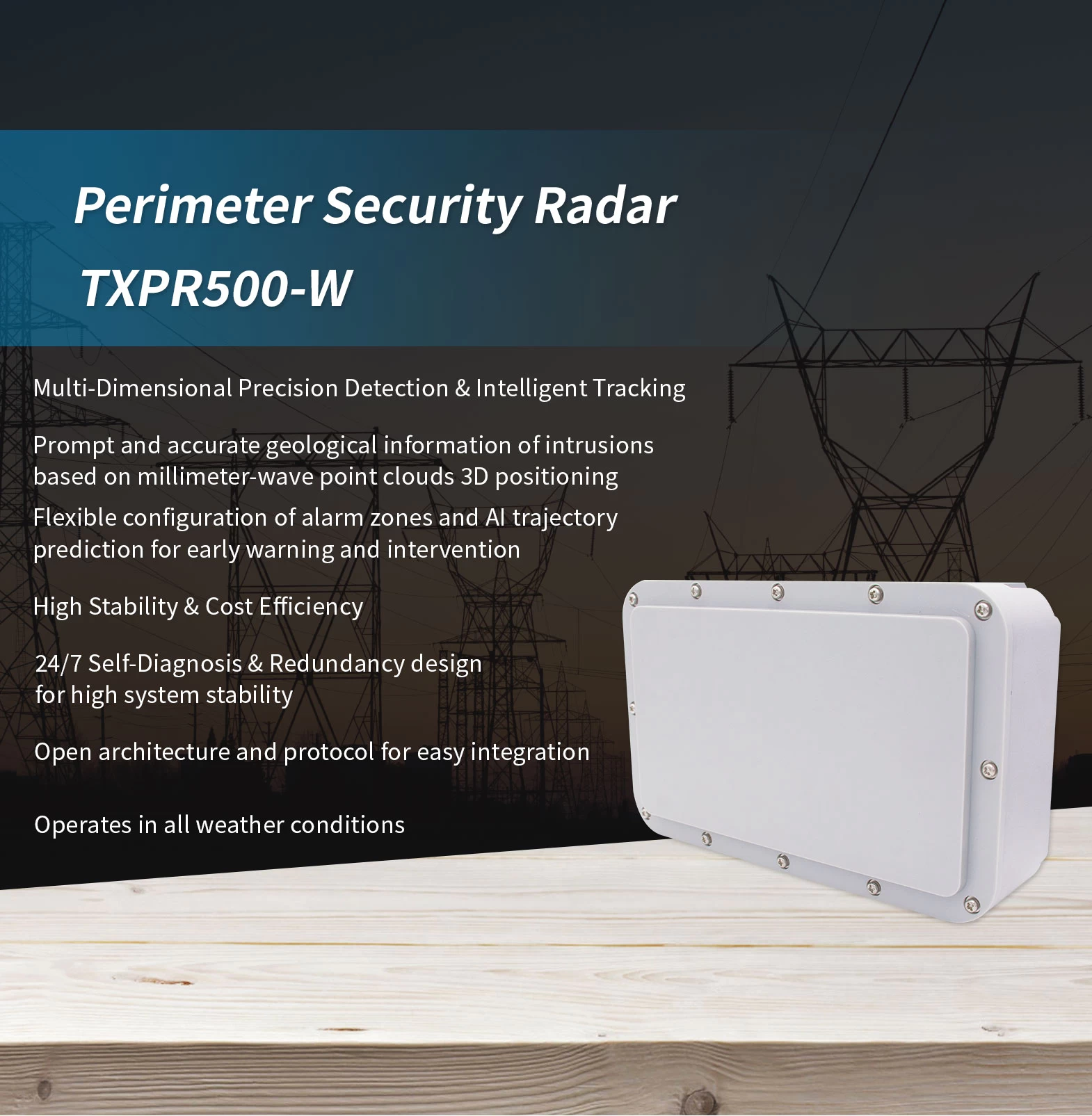 Perimeter Security Radar TXPR500-W - Perimeter Security - 1