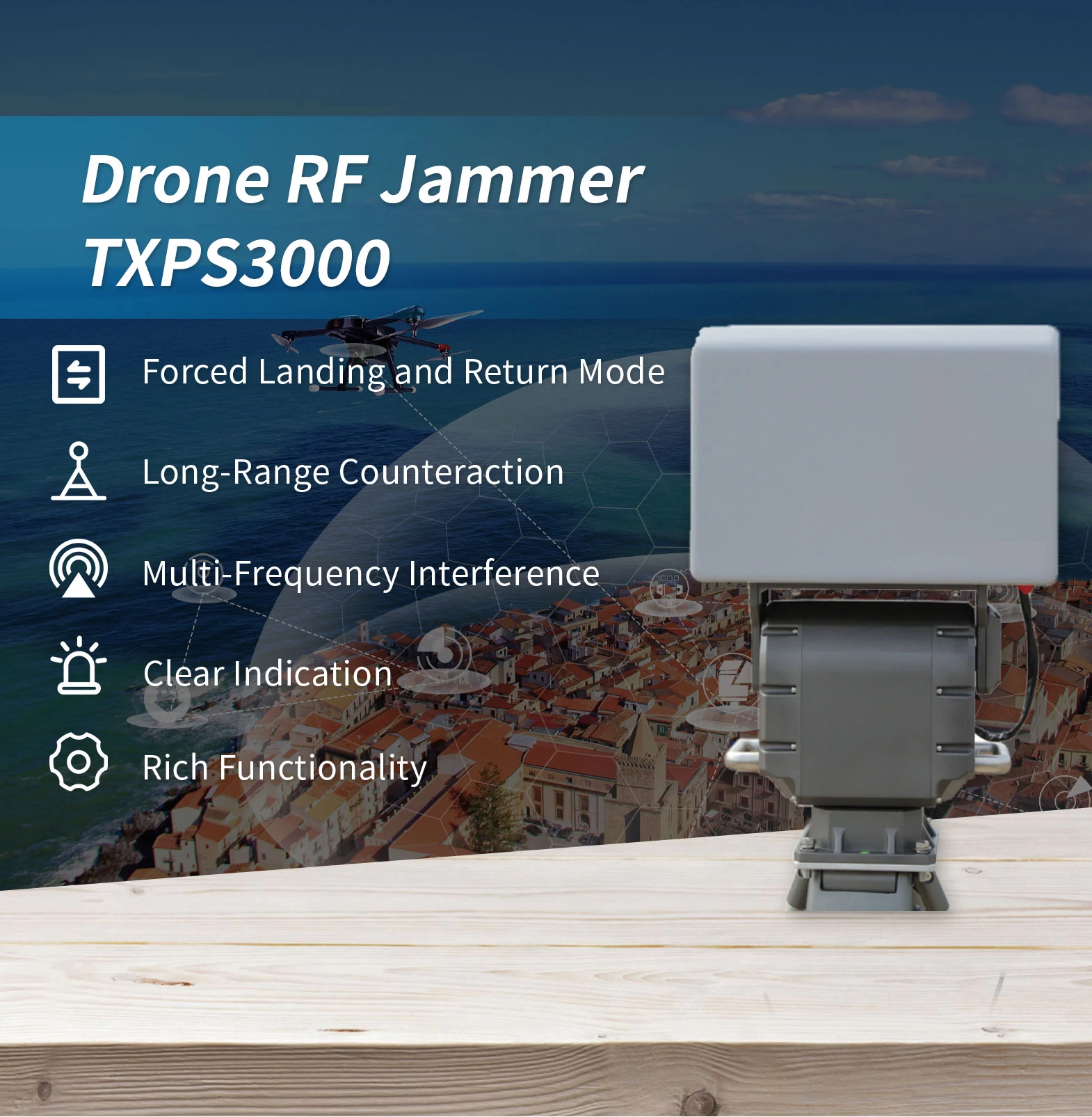 Drone RF Jammer TXPS3000 - Drone Defense - 1