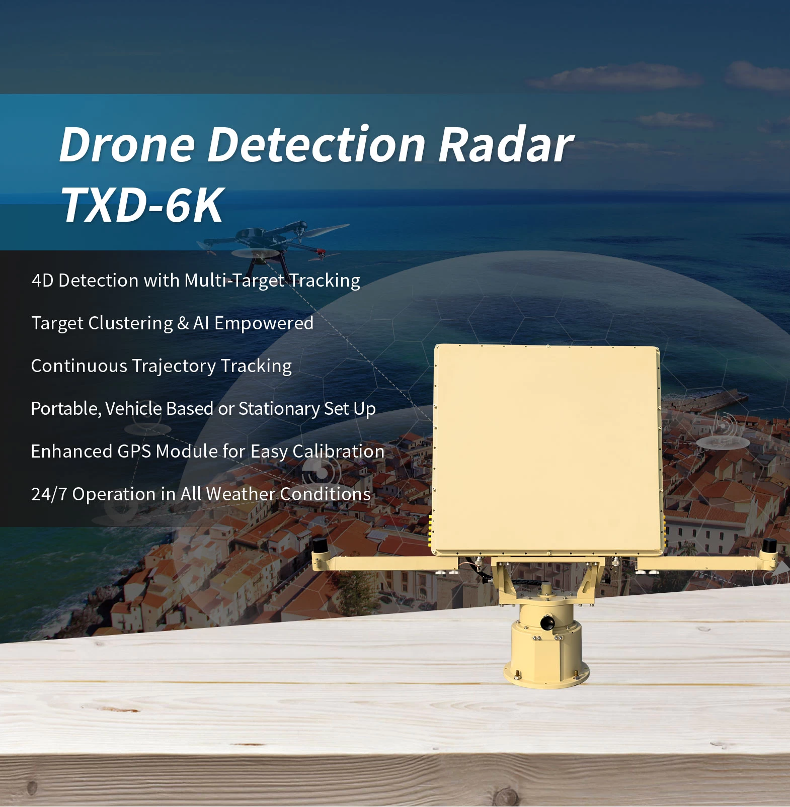 Drone Detection Radar TXD-6K - Drone Defense - 1
